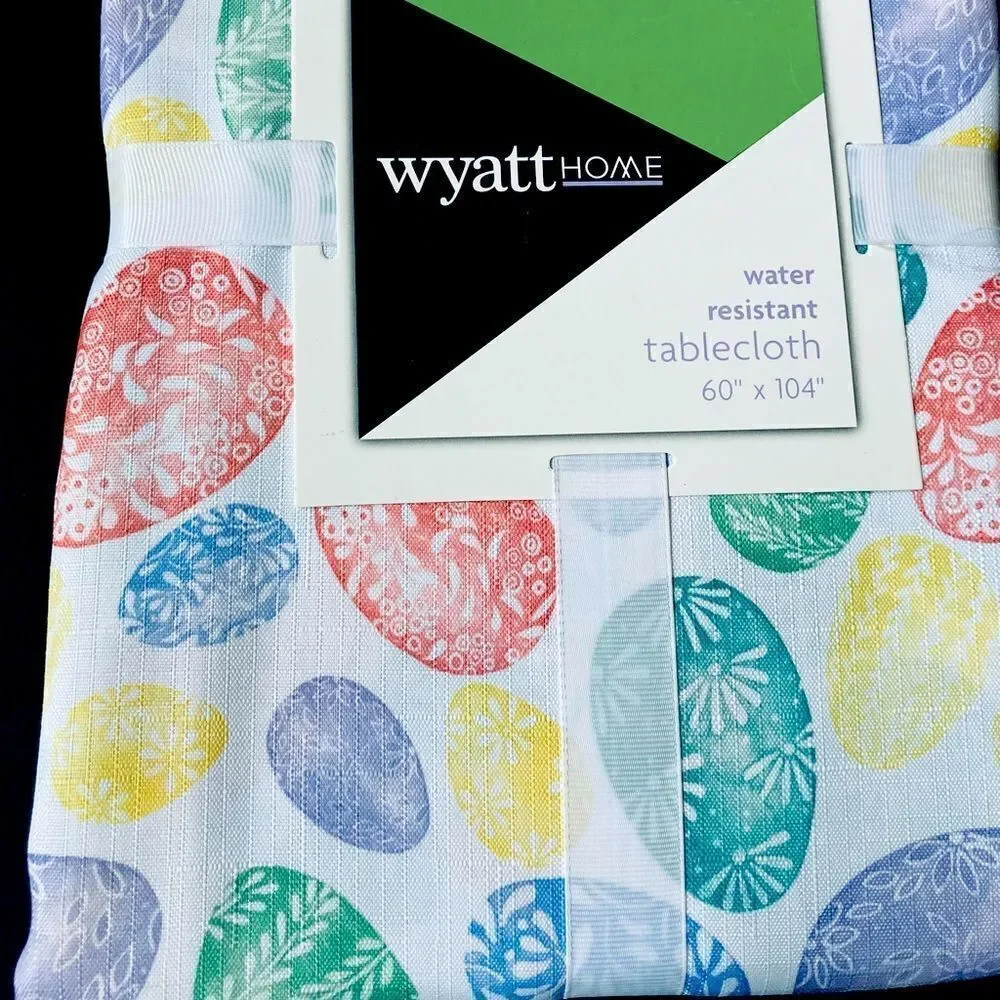 Easter Egg Multicolor Spring Pastel Fabric Tablecloth